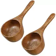 DOITOOL 2 Pcs Wooden Coffee Spoon,Tablespoon Measuring Scoop Wooden Coffee Gr...
