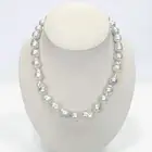 White South Sea Pearl Necklace Loose Strand 10-13mm Baroques Nice Luster