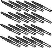 TEHAUX 20pcs Stamp Tweezers Tweezers Micro Craft Woman Clip Nasal Solder Collector Nipper Volume Remover Collect Bent Lash Supplies Laboratory Tip Pps Black