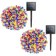 Solar Christmas String Lights Outdoor - 2 Pack 72ft 200 Led 8 Modes Solar Fai...