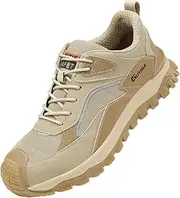 [ZHENSI] Safety Trainers Men Steel Toe Cap Shoes Non-Slip Work Shoes Lightweight Industrial Shoes Safety Construction Shoes