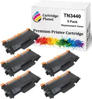5-Pack Compatible Toner Cartridge for Brother TN-3440 TN3440 (8,000 Pages) for Brother HLL5100DN HLL5200DW HLL6200DW HLL6400DW MFCL5755DW MFCL6700DW MFCL6900DW