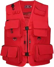 Oimzzr Fishing Photography Vest Summer Multi Pockets Mesh Jackets Quick Dry Waistcoat
