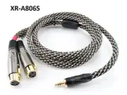 6ft Premium Stereo 3.5mm Plug to 2-XLR Female Braided Sleeve Audio Mixer Cable