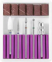 Nail Drill Bits Set Pedicure & Drill Bits Kit 5pcs Replaceme Drill Bits for Electric Nail Drill Remove Cuticle & Nail Polish