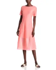 Misook A Line Textured Midi Dress