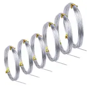 6 Rolls Silver Aluminum Wire DIY Craft Art Wire Soft and Flexible Metal Iron ...