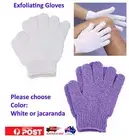 Pair Salon Body Exfoliating Gloves Bath Shower Scrub Cleansing White Jacaranda
