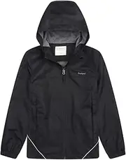 [Dubbped] Boys Girls Rain Jacket Hooded Windbreaker Lightweight Waterproof Raincoat for Kids