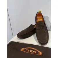 在飛比找蝦皮購物優惠-TOD’S City Gommino男士絨面豆豆鞋 咖色 7