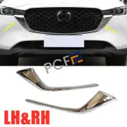 Left+Right Grille Grill Strips Cover For 2022-2024 Mazda CX-5 Replace Chrome ABS (for: Mazda)