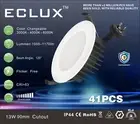 13W Dimmable LED Downlight Kit Flush Face Tri Colour 90mm Cutout Black Body IP44