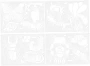 4 Sheets DIY Animal Growth Cycle Stencil for Educational Drawing Templates for Art Projects Safe Pet Material for School Crafts and