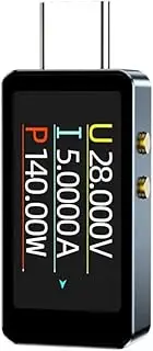 xioaue New Portable USB Type C Tester with Real Time Voltages and Current Readout for Battery Performances Analysis