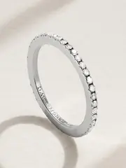[David Morris] David Morris - Platinum Diamond Eternity Ring - Silver - 51 51 Silver