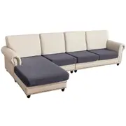 Sectional Couch Covers 4 Pieces Sofa Seat Cushion Covers L Shape Separate Cushion Couch Chaise Cover for Both Left/Right Sectional Couch (Large Sofa 3 Seater + 1 Chaise, Grey)