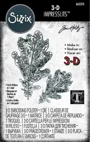 Tim Holtz Oak Leaf 3-D Impresslits Embossing Folder & Die Set Sizzix 665374