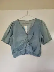 Valley Girl Denim Crop Top. Size 12. BNWT. Rrp $22.99