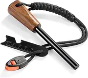 Fire Starter Survival Tool for Camping and Hiking - Waterproof Flint and Steel Kit With Lighter