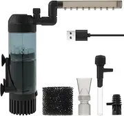 Aquarium Filter Efficient Fish Tank Filter Pump with 2 Stage Filtration Submersible Filtration System for Small Fish Tanks(1 pc)