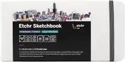 Etchr Panorama Sketchbook - Cold Press Mixed Media 100% Cotton Sketchbook - Hardcover Drawing Book - Hardcover Sketchbook 4”x8 with 52 Pages - Sketch Pad with Customizable Cover