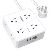 ONDOG 6 ft Extension Cord Power Strip with 4 USB Ports Widely Surge Protector...