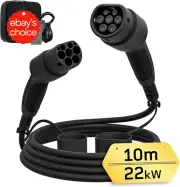 Type 2 EV Charging Cable 22Kw 10M 32A 3-Phase Compatible Tesla BYD MG4 PHEV BEV