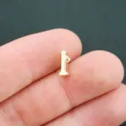 4 Letter I Charms Antique Gold Tone Lowercase Initial Alphabet i - GC673
