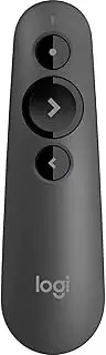 Logitech R500s Laser Class 1 Presenter Bluetooth and USB / Presentation Clicker - Universal Compatibility, 20m range, Customisable, Smart Battery 12 months usage