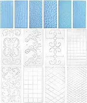 Tosnail 14 Pieces Fondant Impression Mats Molds Lace Embossing Mat for Gum Paste, Cupcake, Biscuits, Fondant Cake, Wedding Cake Decoration