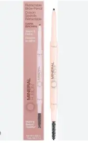 Mineral Fusion Retractable Brow Pencil Dark Brown 0.03 oz Pencil