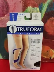 Truform Medical Compression Stockings Thigh High Med. Black 20-30mmHg New In Box
