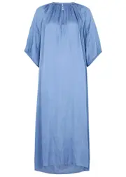 Day Birger ET Mikkelsen Jaden Satin Midi Dress - Blue - 36 (UK10 / S) 36 (UK10 / S)