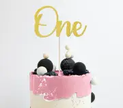 Gold One Birthday Cake Topper | 1St Birthday Cake Topper