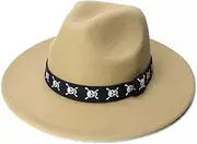 [JANeGWXRUuW] Classic Bowler Hat Men's Skull British Gentleman Jazz Wide Bowler Hat for Outdoor