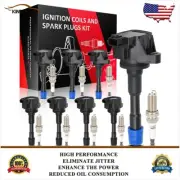 8 Ignition Coil & Spark Plug Front&Rear For Honda 2012-13 Civic 2010-14 Insight (for: Honda)