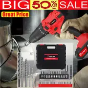 Cordless Drill 21V Adjustable Electric Drill Driver Set Battery Home DIY Tool US