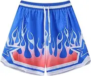 [BOOMLEMON] Men's Basketball Shorts Casual Workout Athletic Shorts Mesh Graphic Print Running Short Pants