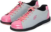 Women's Bowling Shoes Leather Lace-Up Beginner Bowling Training Shoes Sliding Sole
