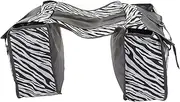 Bike Rear Seat Carrier Bag Canvas Cycling Double Bags Pack Two Compartments Outdoor Trip Picnic (Print)