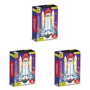 3x 48pc Mudpuppy Kids/Children Mini Jigsaw Puzzle Toy 20x14cm Space Shuttle 4+