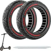 OUXI 10 x 2.125 Off Road Tyres for Electric Scooter Ninebot F20/F30/F40/F65, 10 Inch Solid Rubber Tyres for Front and Rear Wheels, Tubeless