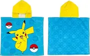 Franco Pokémon Anime Kids Beach/Pool/Bath/Camping Hooded Towel Poncho 24" X 22", Absorbent Cotton Cover up, (Official Licensed Pokémon Product), Large