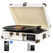 Record Player, Turntable Suitcase with Multi-Function Bluetooth/FM Radio/USB ...