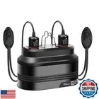 MECESOR Reptile Dual Light Fixture with Dimming Switch and Timer, Deep Dome R
