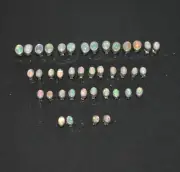 WHOLESALE 20PR 925 SOLID STERLING SILVER ETHIOPIAN OPAL STUD EARRING LOT d751