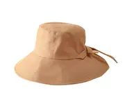 C60 Ladies Fisherman Hat Summer Bowknot Foldable Sunscreen Big Brimmed Hat Beach Outing Sunhat Cover Face Hat Holiday Travel Hat