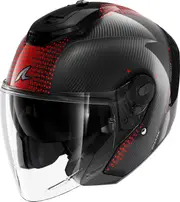 Shark RS Jet Carbon Ikonik, open face helmet , color: Black/Red , size: XL