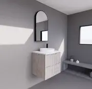 600-1500*450*550mm ABS Bali White Oak MR Melamined Board Panel With PVC Coating Fluted Wall Hung Vanity