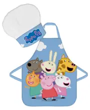 Peppa Pig Friends Kids Baking Apron and Chef Hat Set